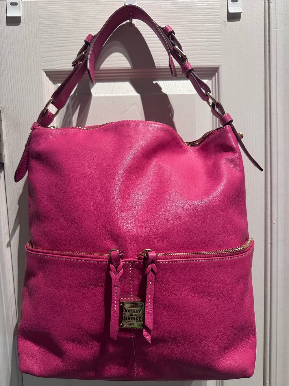 Dooney & Bourke Hot Pink Leather Dillen Shoulder Bag